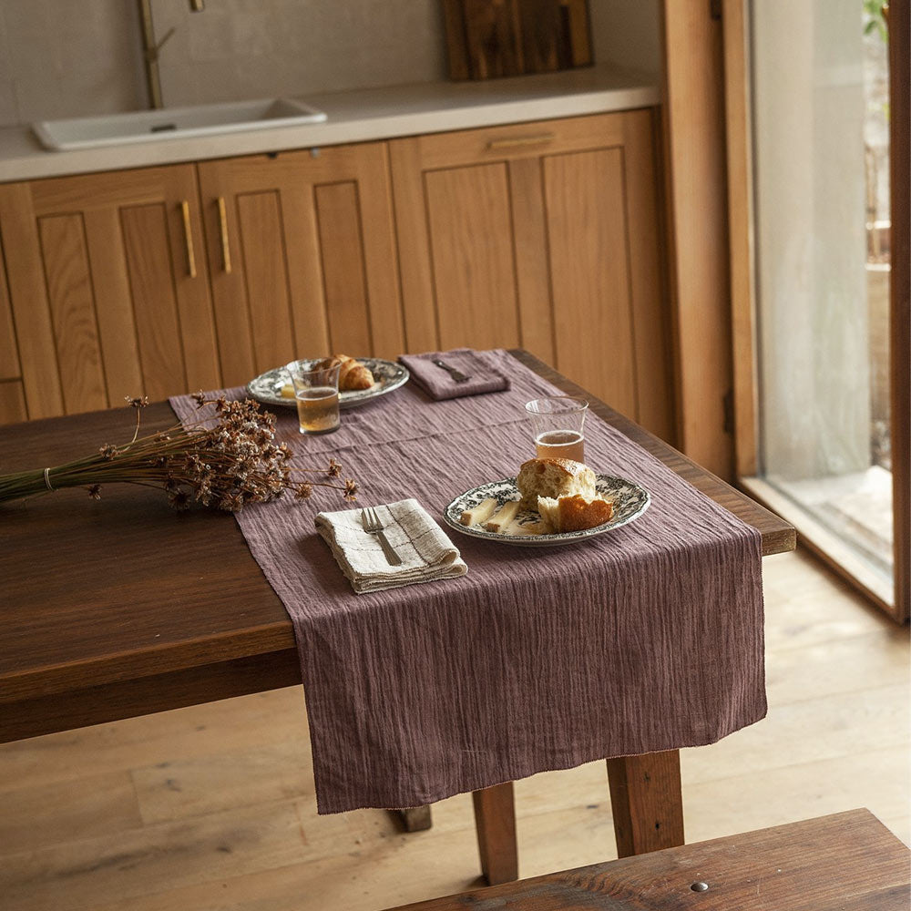 Cotton Table Throw - Plum