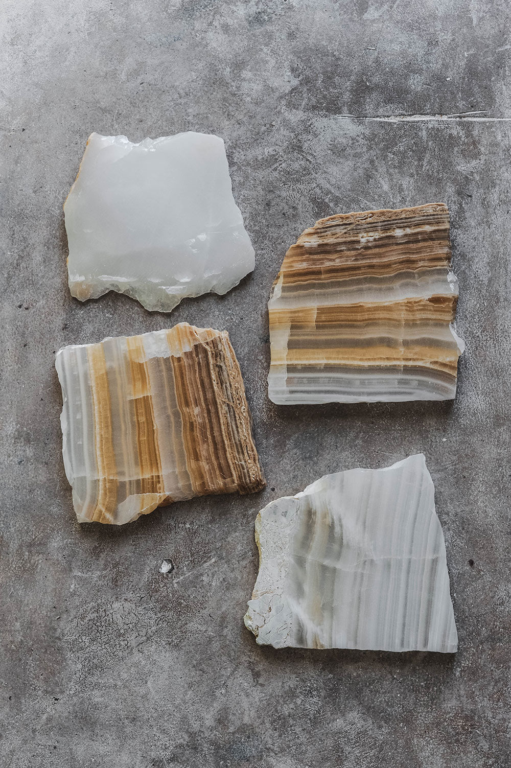 Raw Edge Onyx Coaster Set