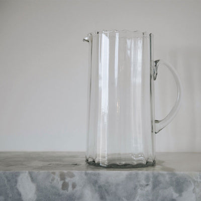 Recycled Glass Ripple Pitcher