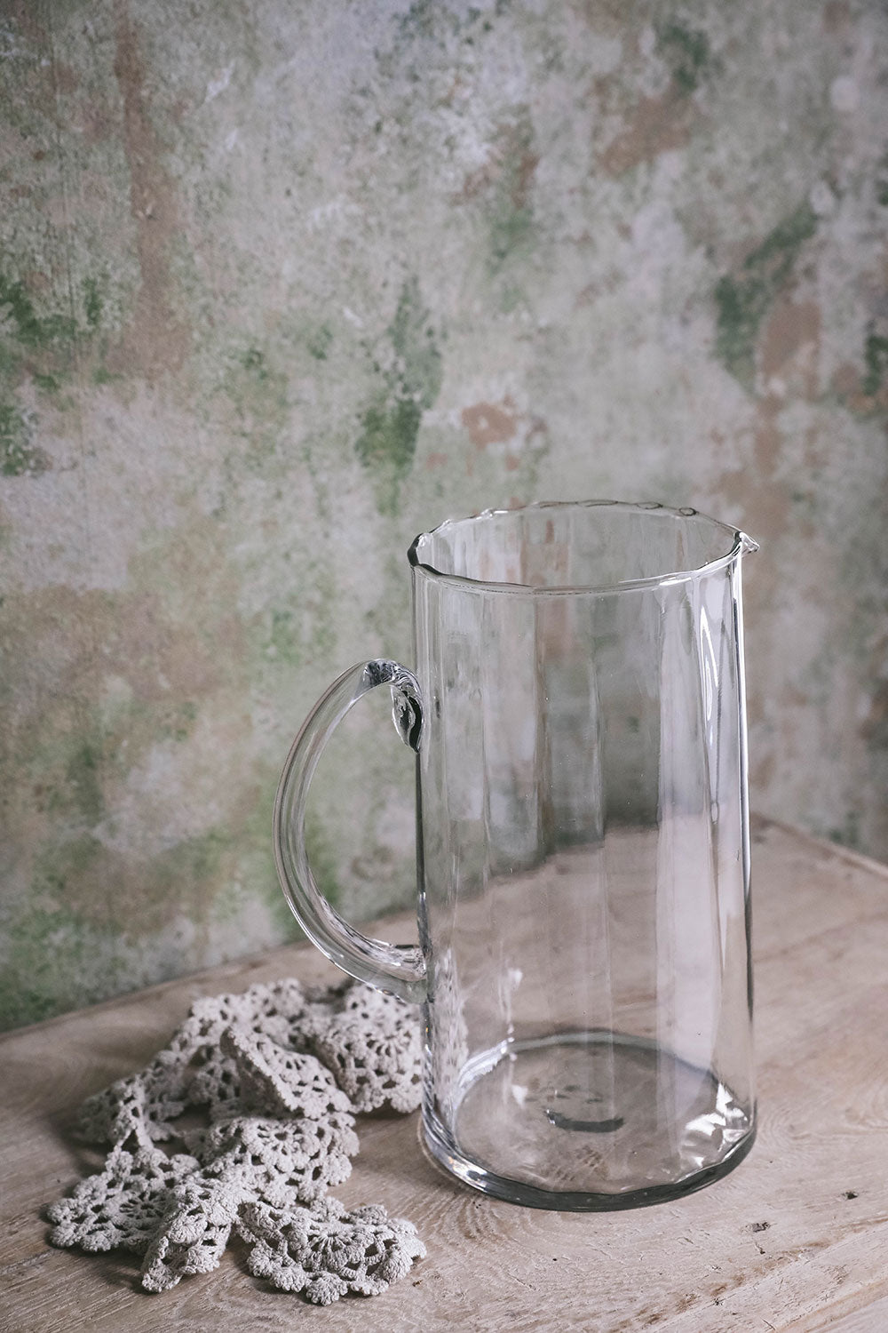 Recycled Glass Ripple Pitcher