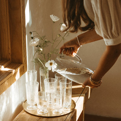 Dimpled Glass Pitcher