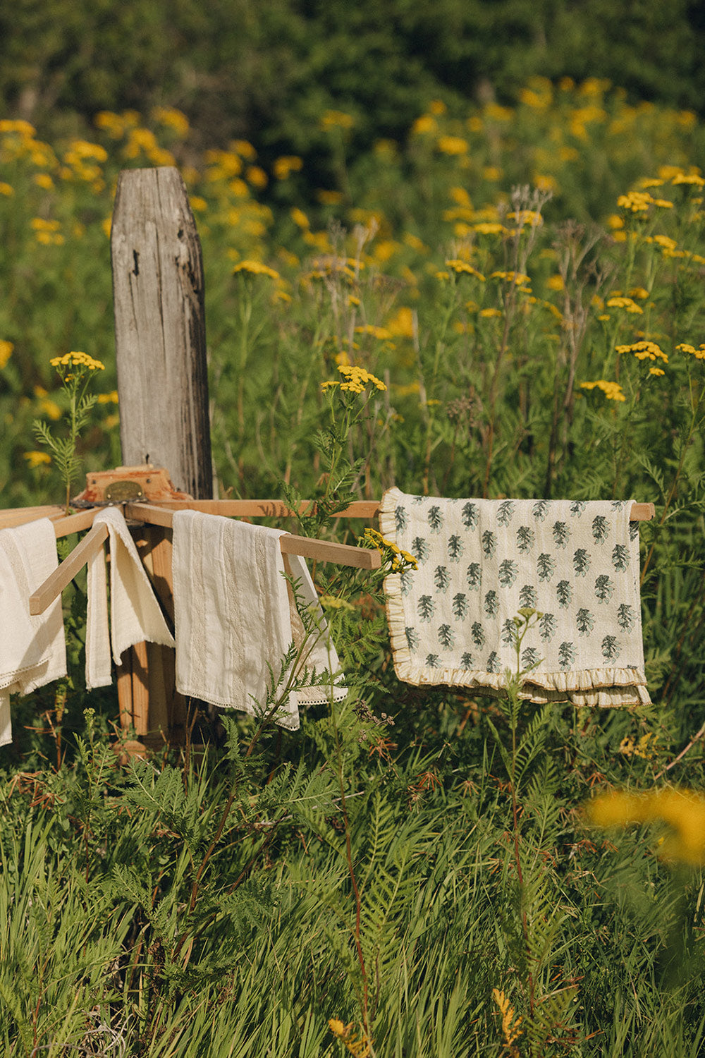 Block-Printed Heavyweight Linen Tea Towel