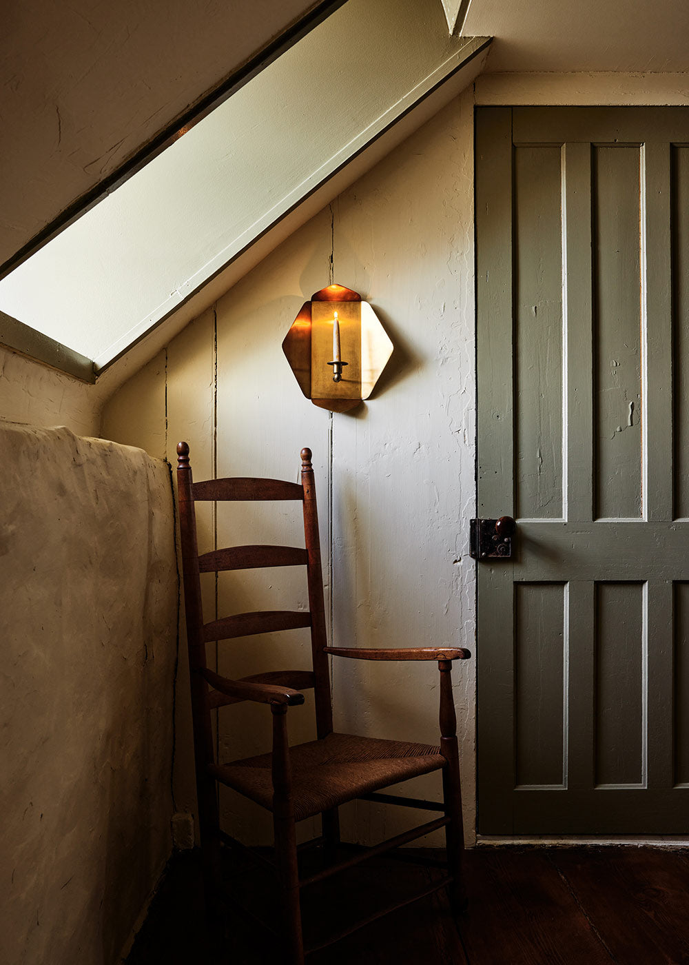 Brass-plated Candle Sconce