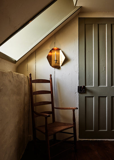 Brass-plated Candle Sconce