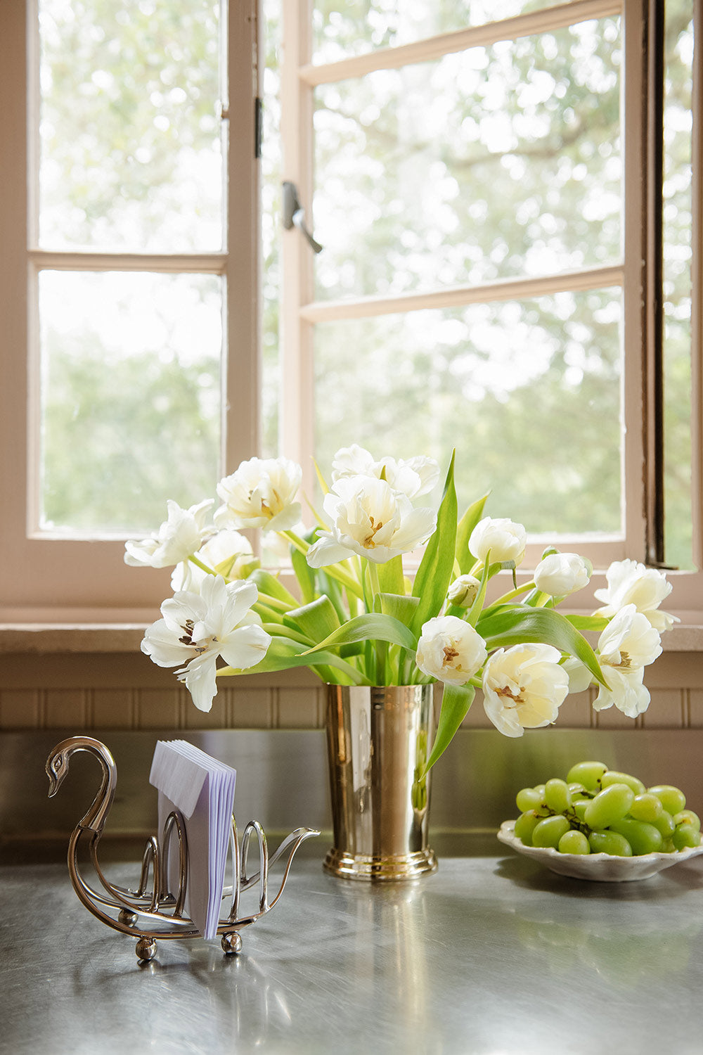 Roan Iris Tall Bitterroot Vase