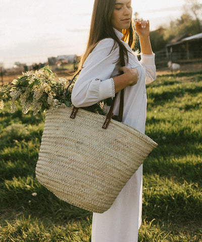 Double Handle Palm Leaf Shopper