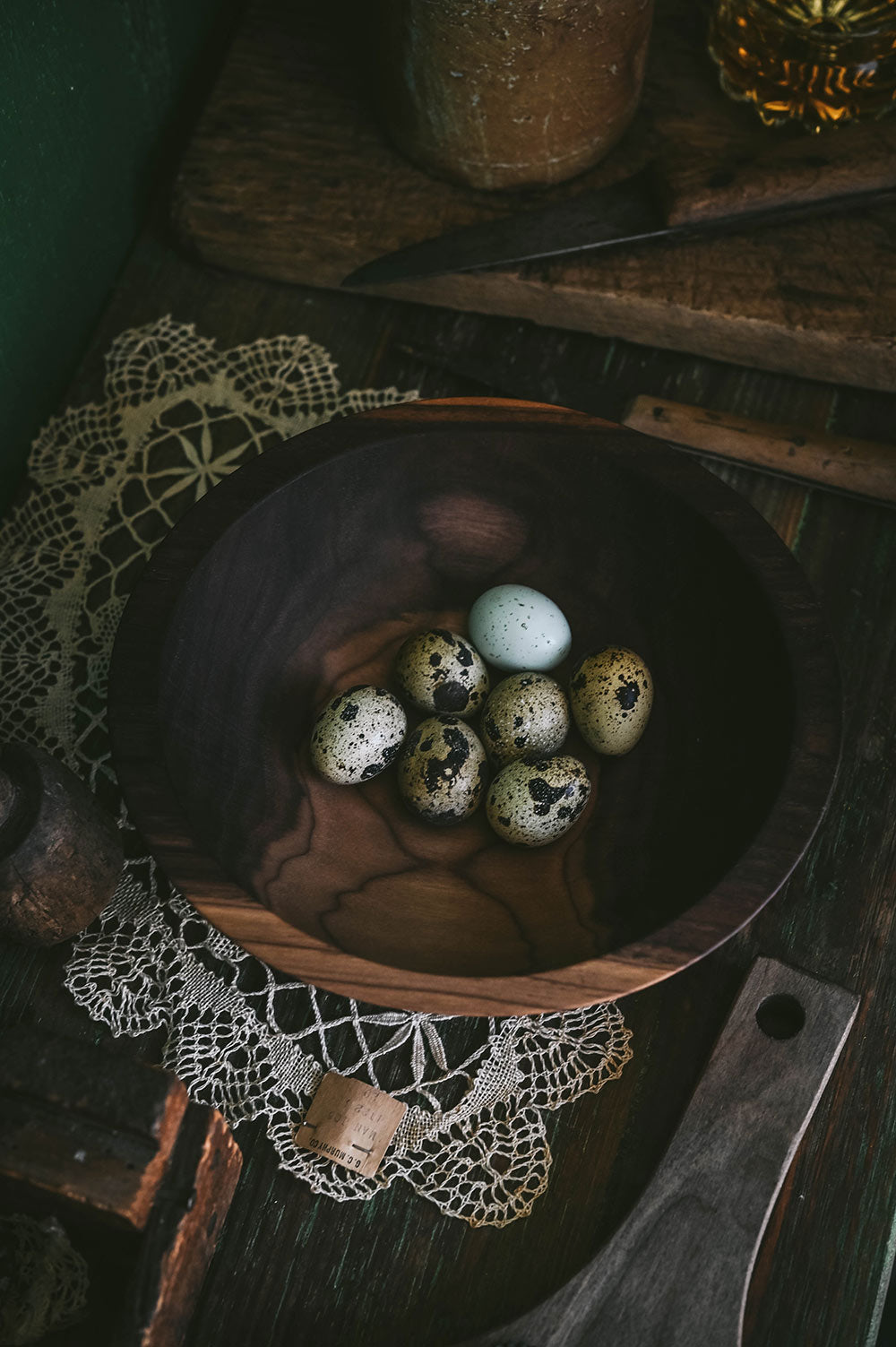 Roan Iris Walnut Wood Bowl