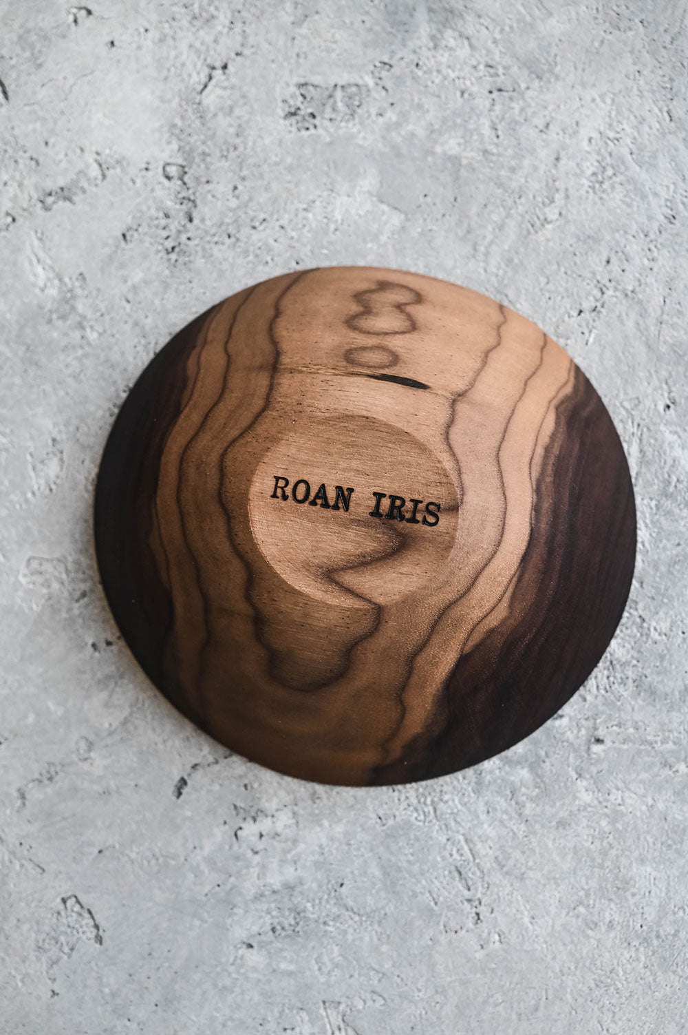 Roan Iris Walnut Wood Bowl