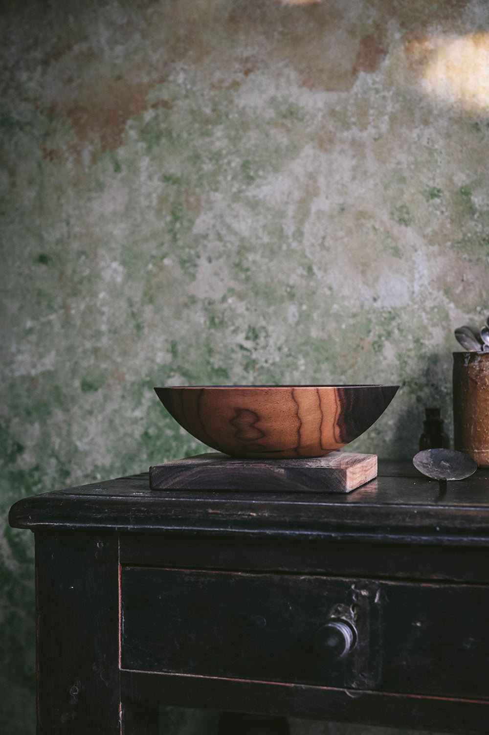 Roan Iris Walnut Wood Bowl