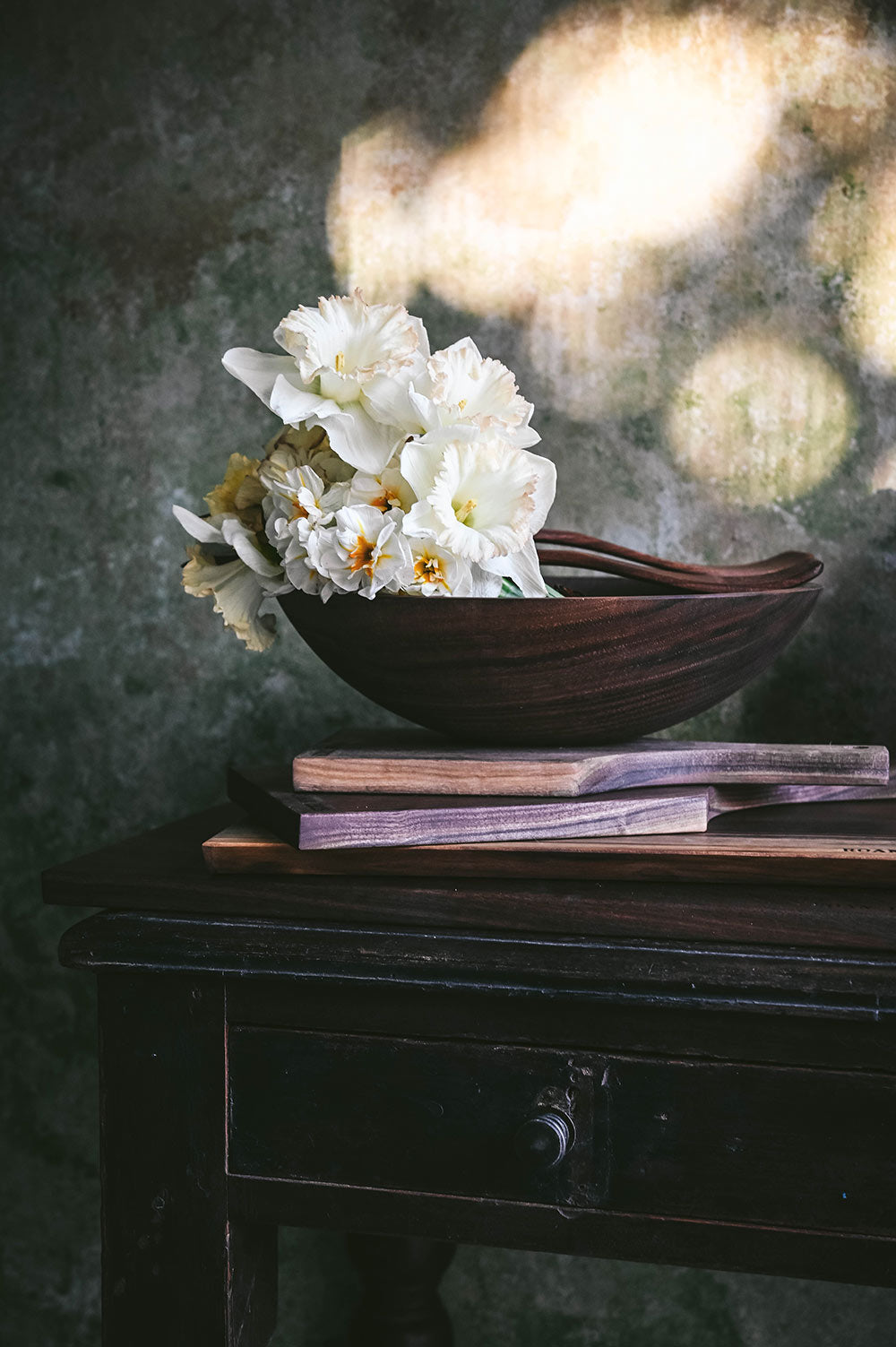 Roan Iris Walnut Wood Bowl