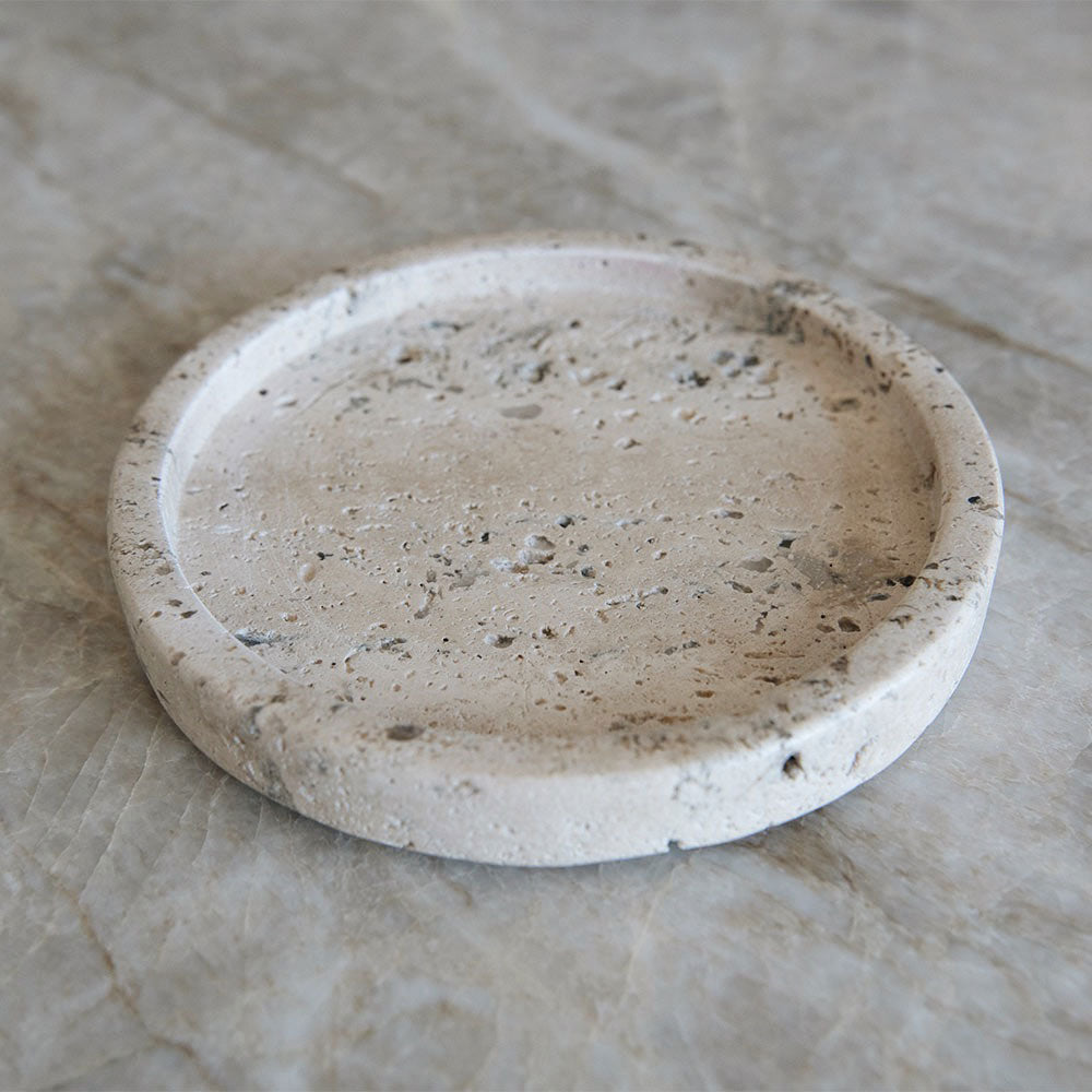 Round Travertine Tray