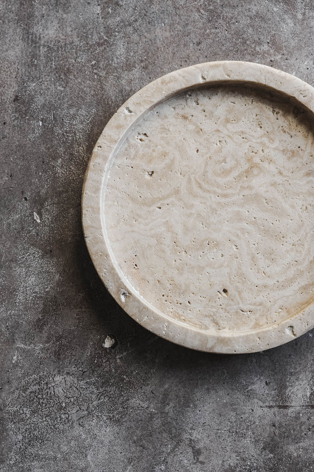 Round Travertine Tray
