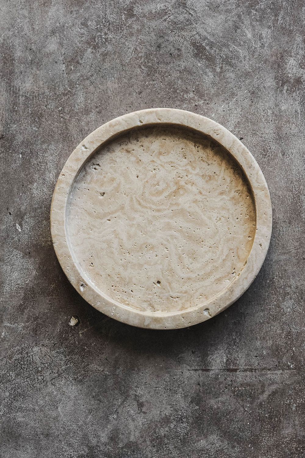 Round Travertine Tray
