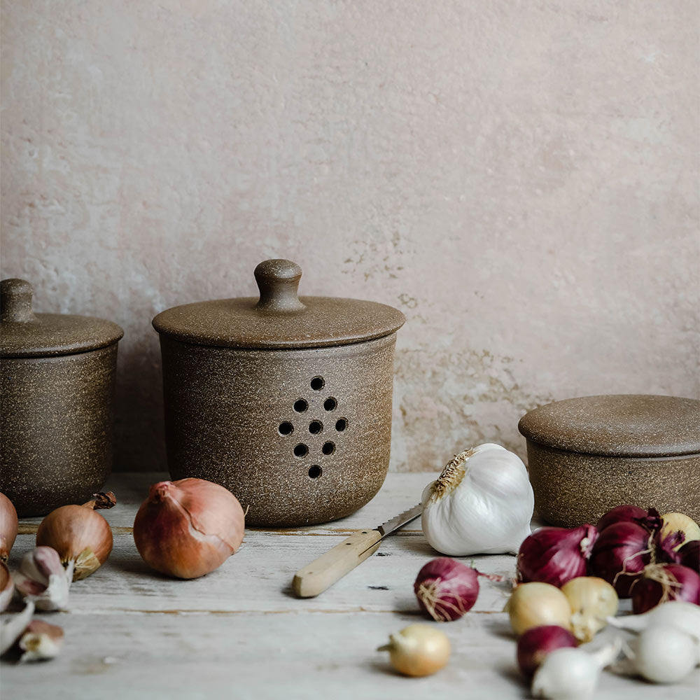 Rustic Ceramic Garlic Keeper