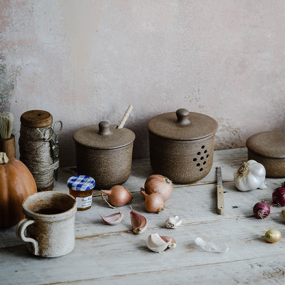 Rustic Ceramic Honey Jar