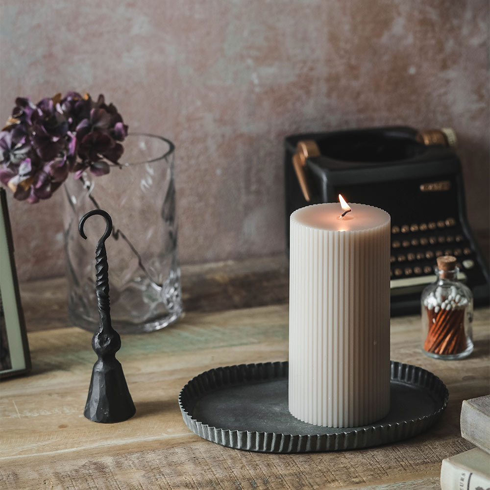 Ribbed Pillar Candle