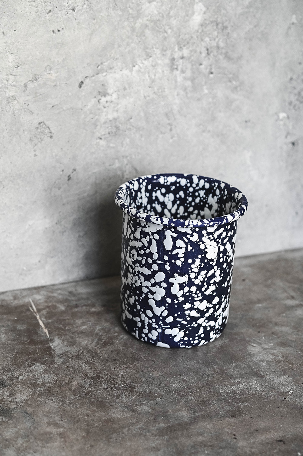 Splatterware Enamel Utensil Crock - Sky