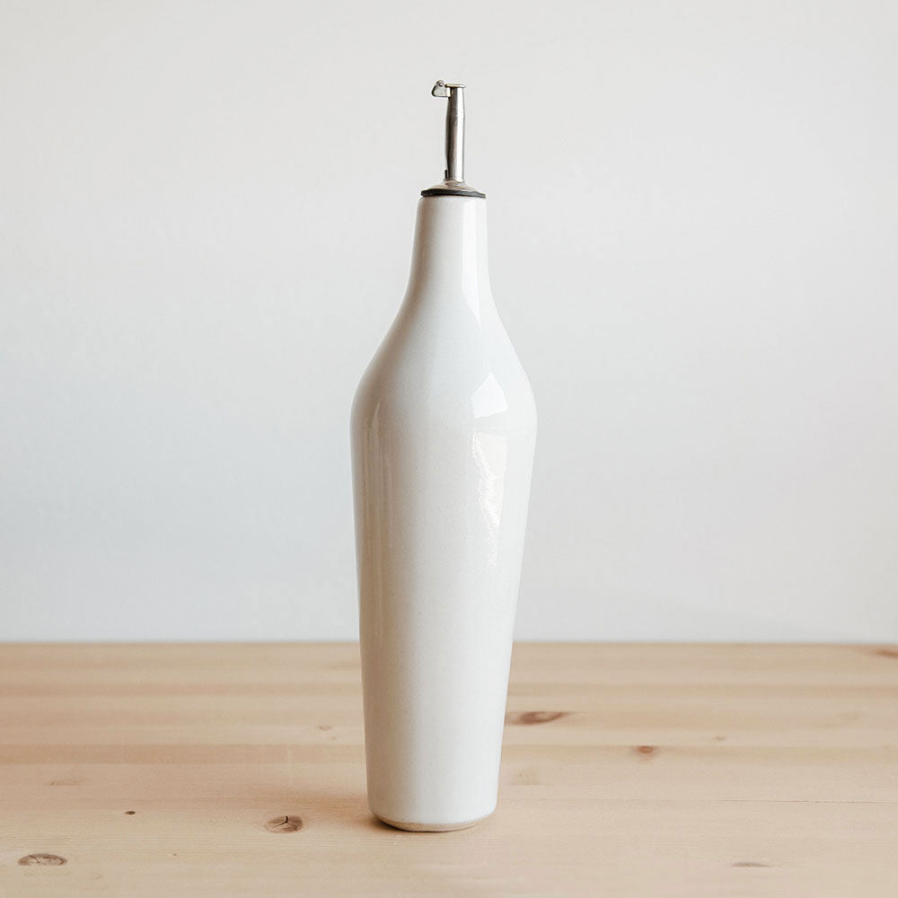 Minimal Stoneware Oil Bottle - Ivory Porcelain