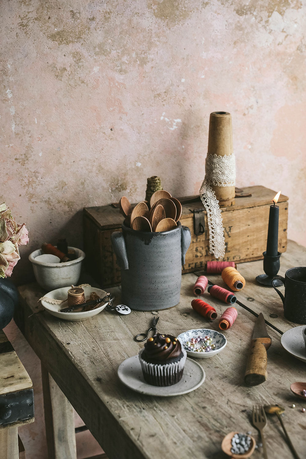 Stoneware Utensil Crock - Dark