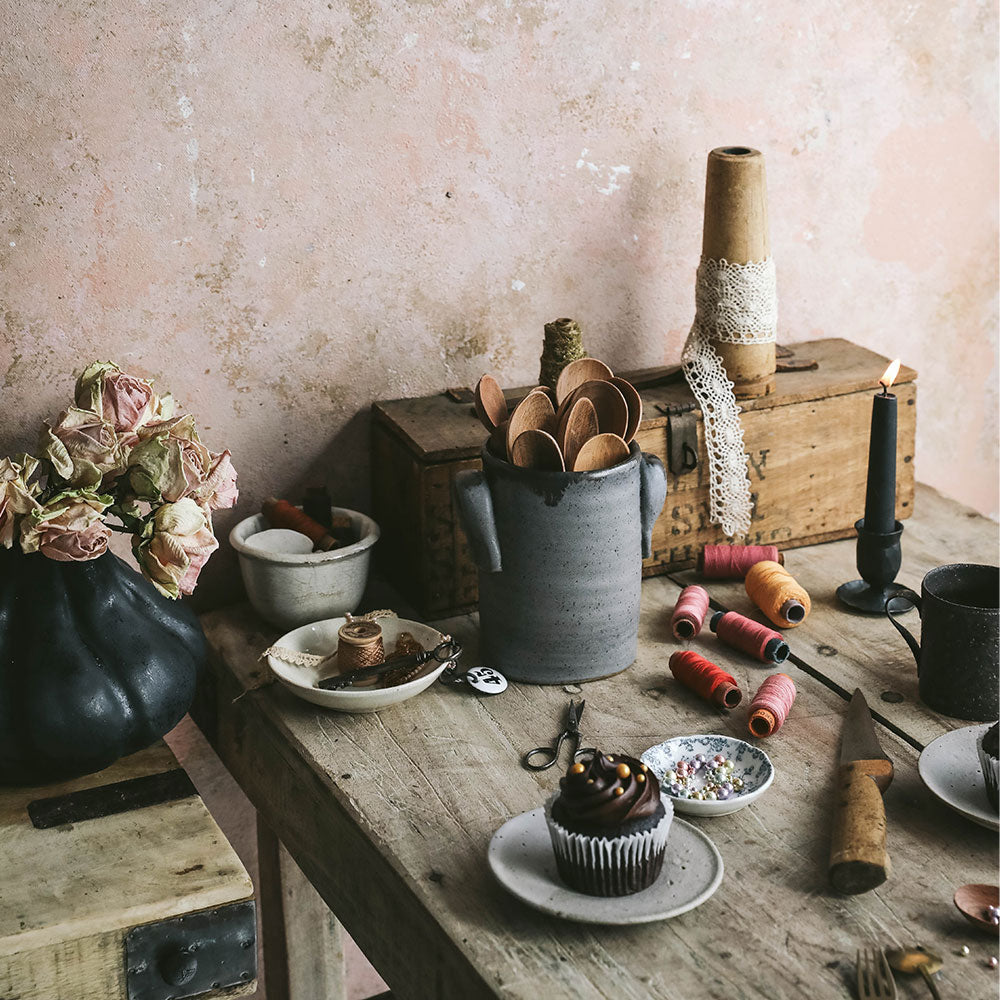 Stoneware Utensil Crock - Dark