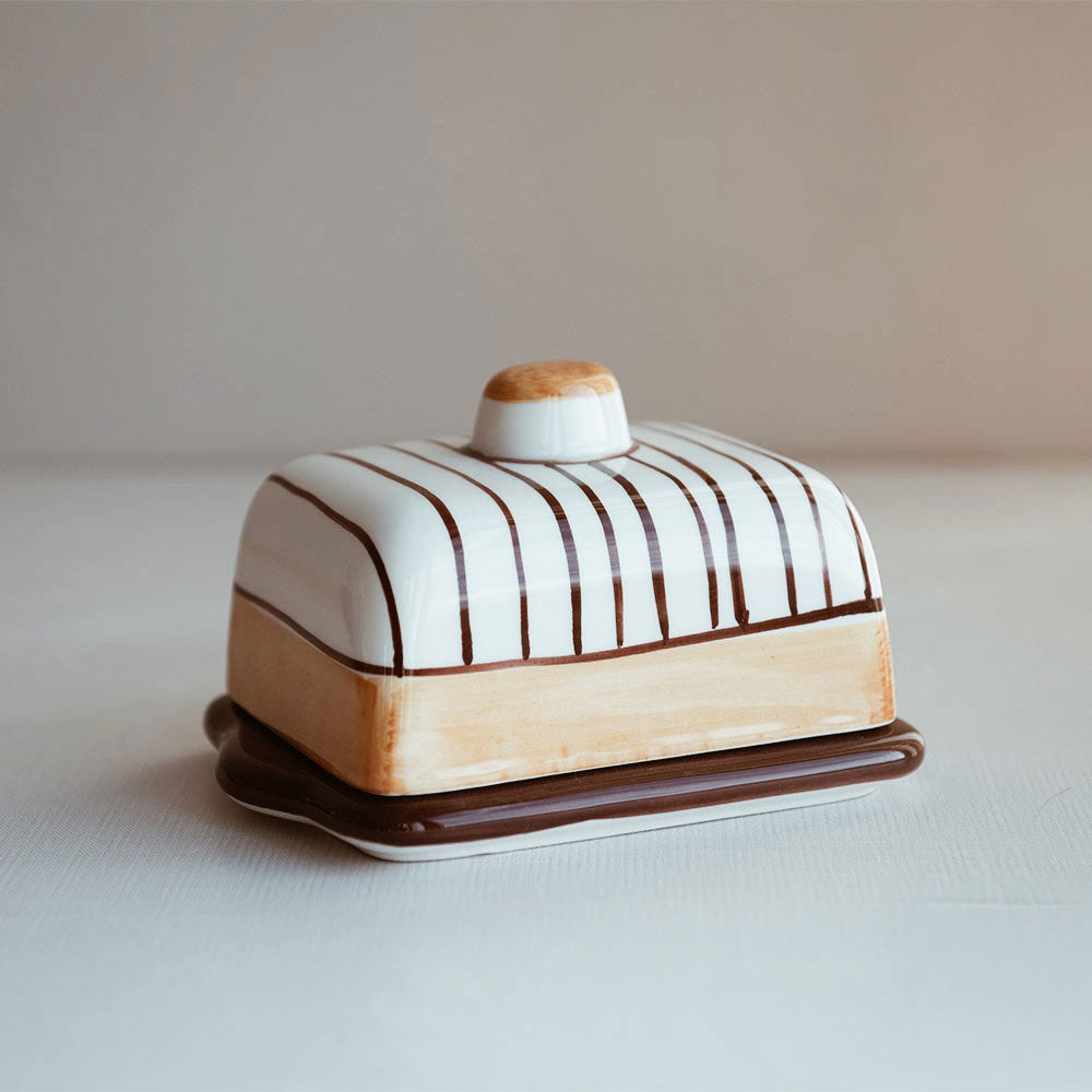 Hand-painted Ceramic Butter Dish