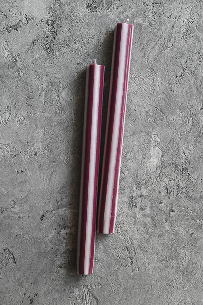 Striped Taper Candle Set