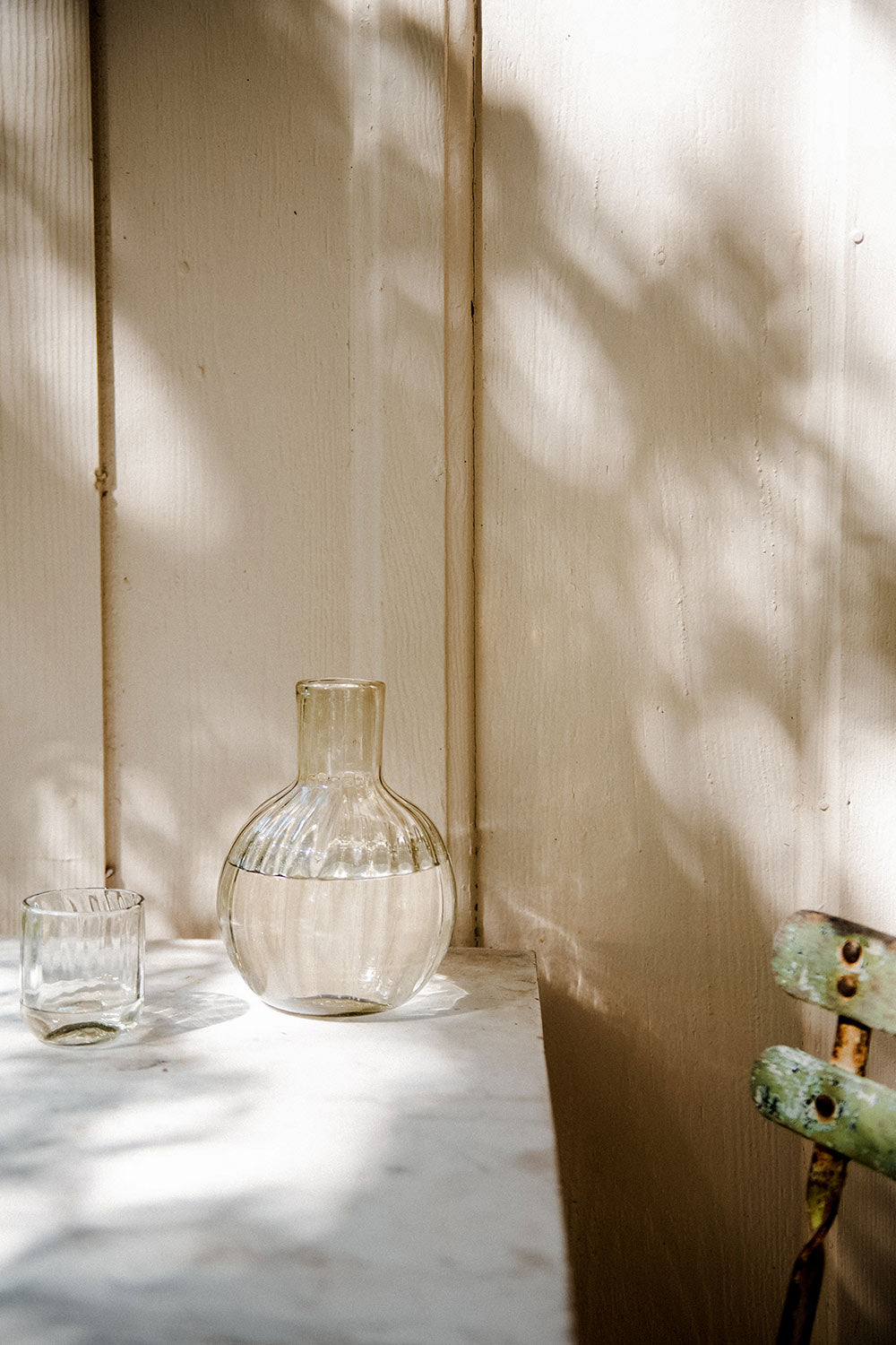 Recycled Glass Fluted Carafe Set