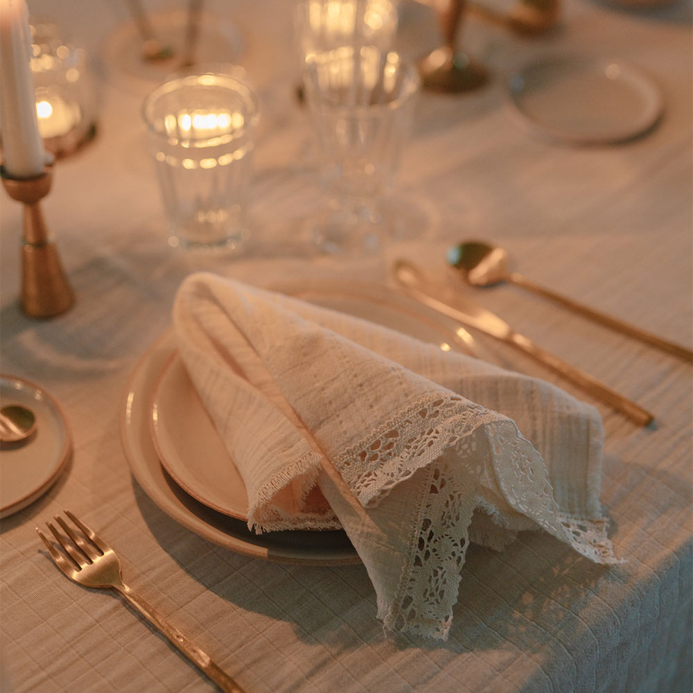 Cotton & Lace Napkin Set