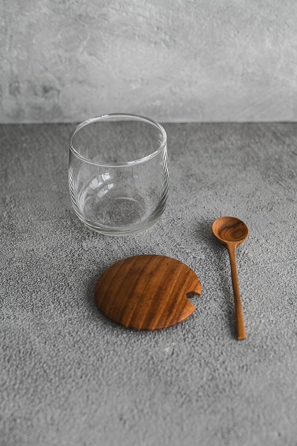 Teak & Glass Mini Spice Jar