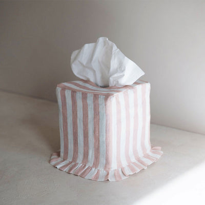 Linen Tissue Cover - Blush Stripe