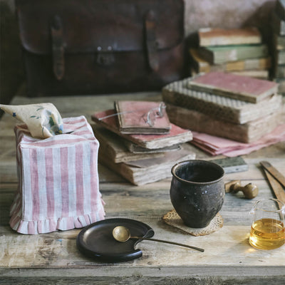 Linen Tissue Cover - Blush Stripe