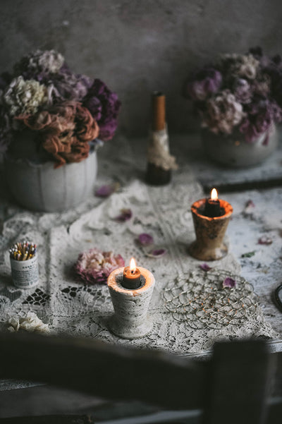 Travertine Candle Holder