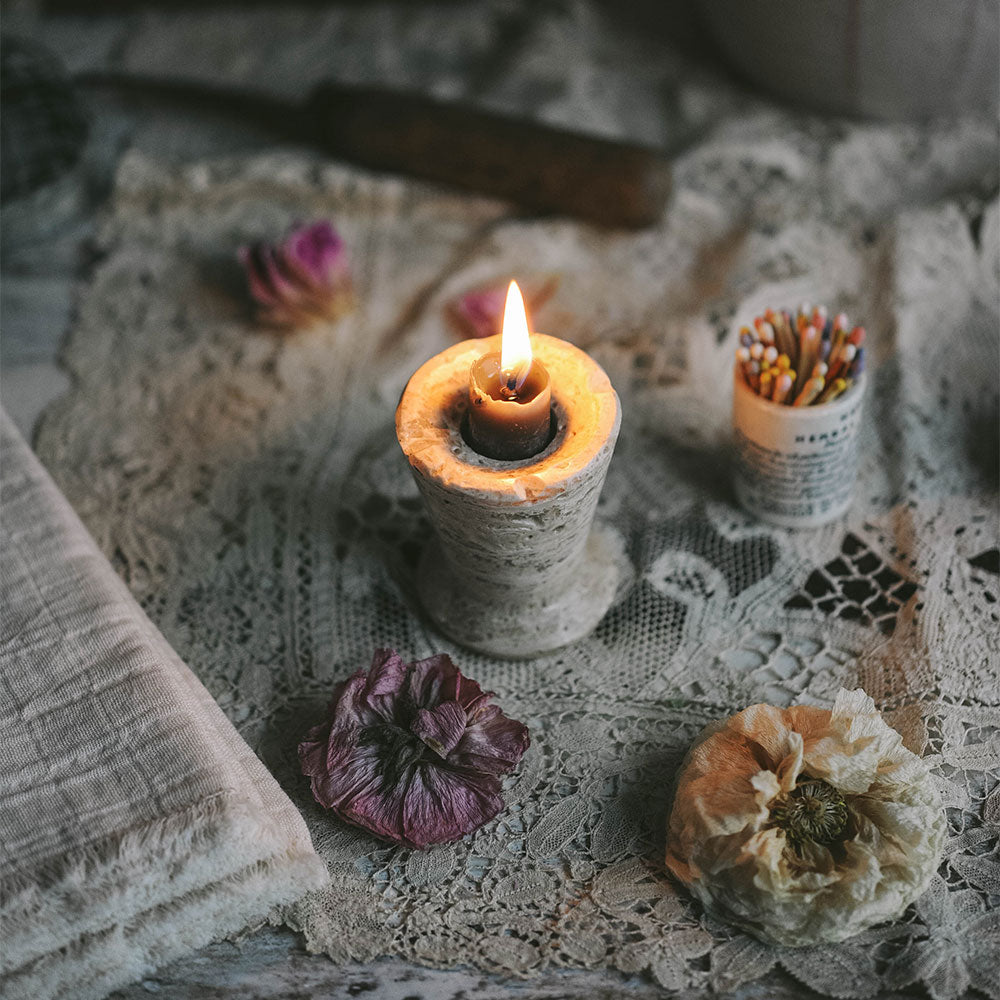 Travertine Candle Holder