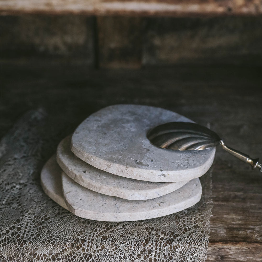 Travertine Coaster Set