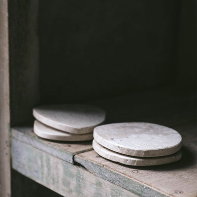 Travertine Coaster Set