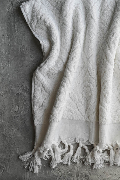 Bloom Cotton Turkish Towel - White