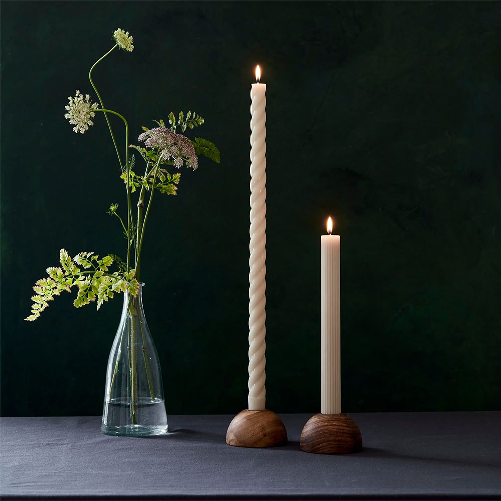 Walnut Taper Candle Holder