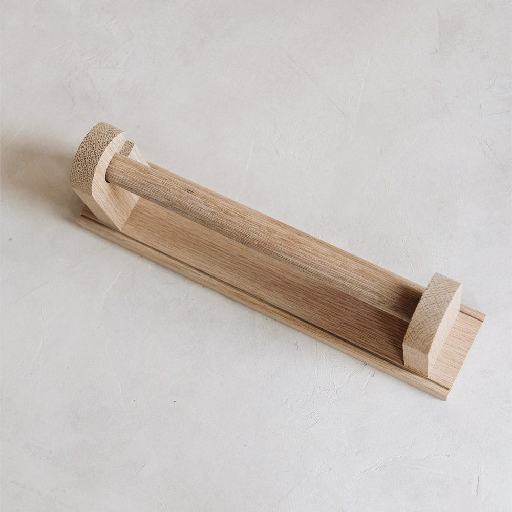 Mounted Oak Paper Towel Holder