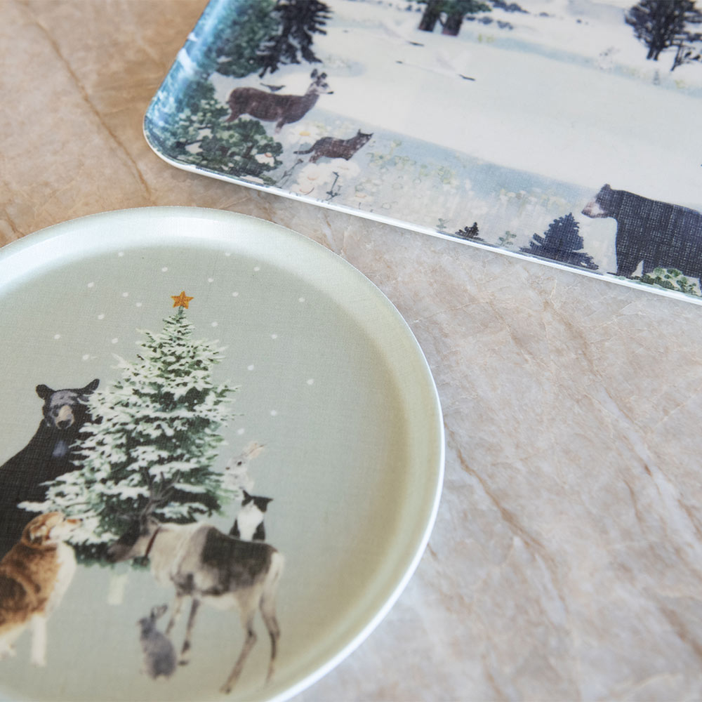 Linen Coated Forest Tray