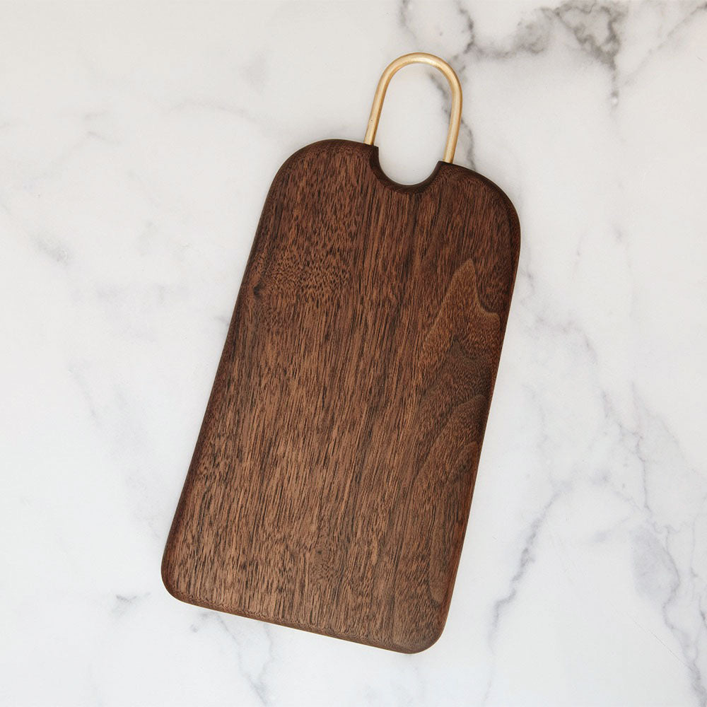 Hanging Walnut Board - Brass Handle