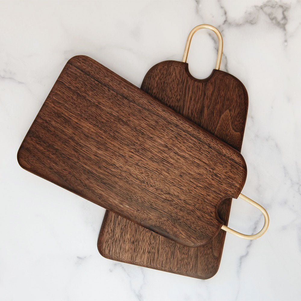 Hanging Walnut Board - Brass Handle