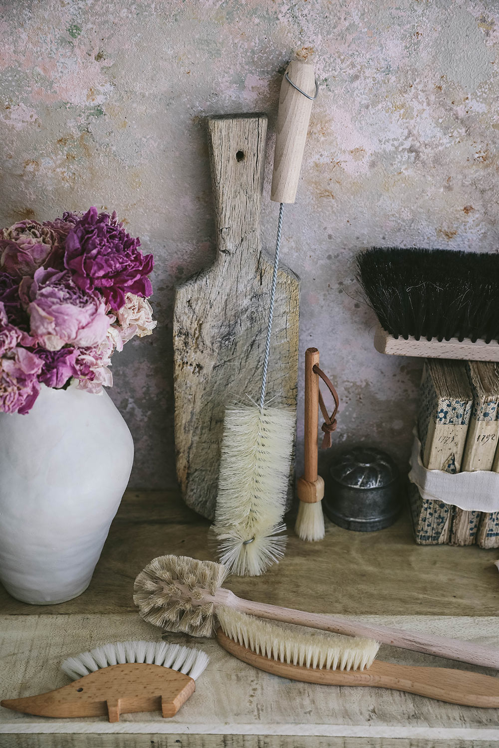 Essential Everyday Wooden Glass & Bottle Brush