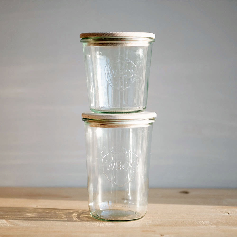 Wooden Top Glass Storage Jar