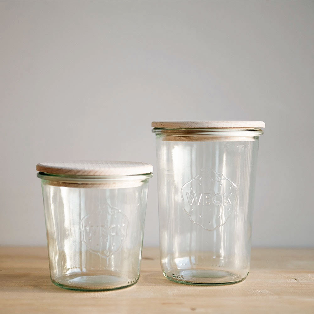 Wooden Top Glass Storage Jar
