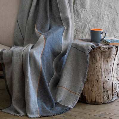 Wool Blend Throw - Grey