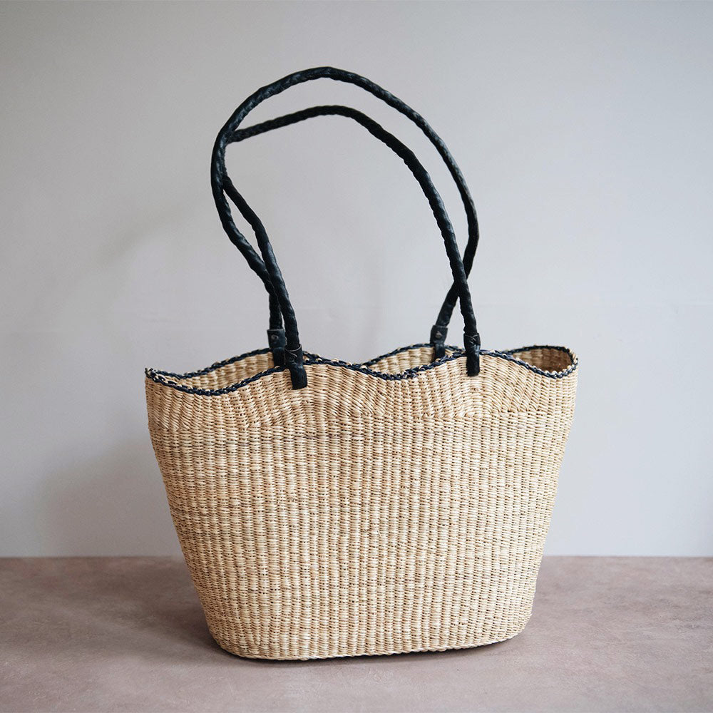 Handwoven Basket Tote - Wave