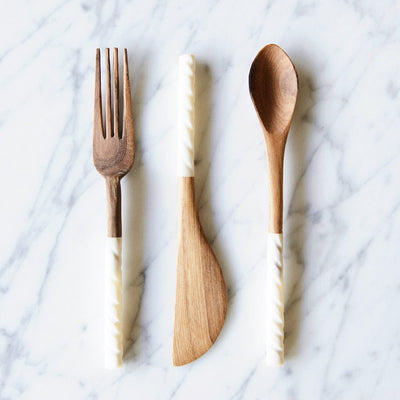 Wild Olive Wood Appetizer Serving Set