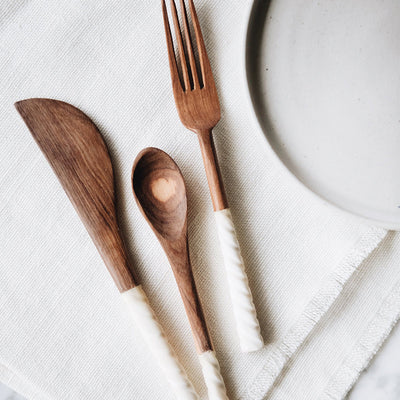 Wild Olive Wood Appetizer Serving Set