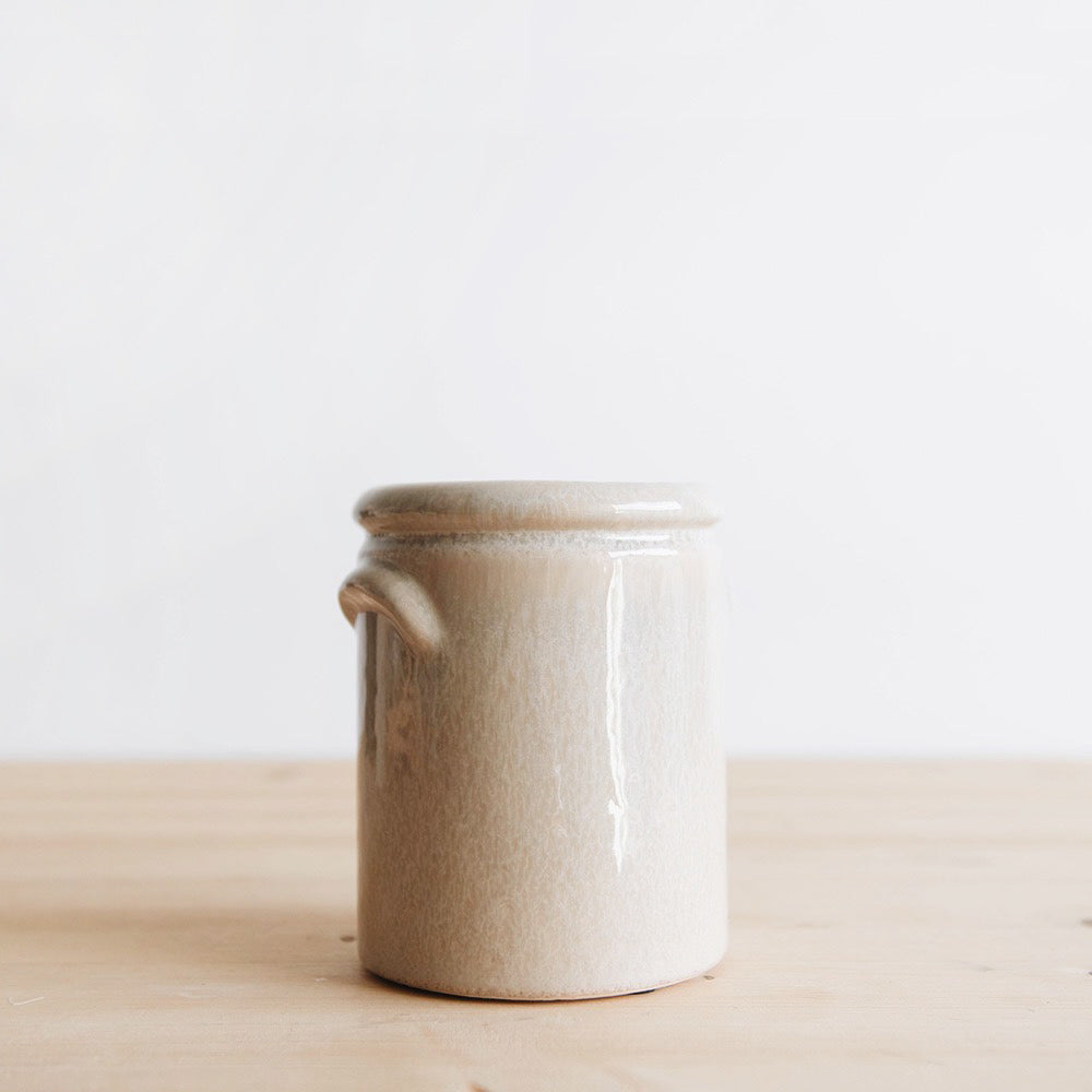 Beige Ceramic Crock