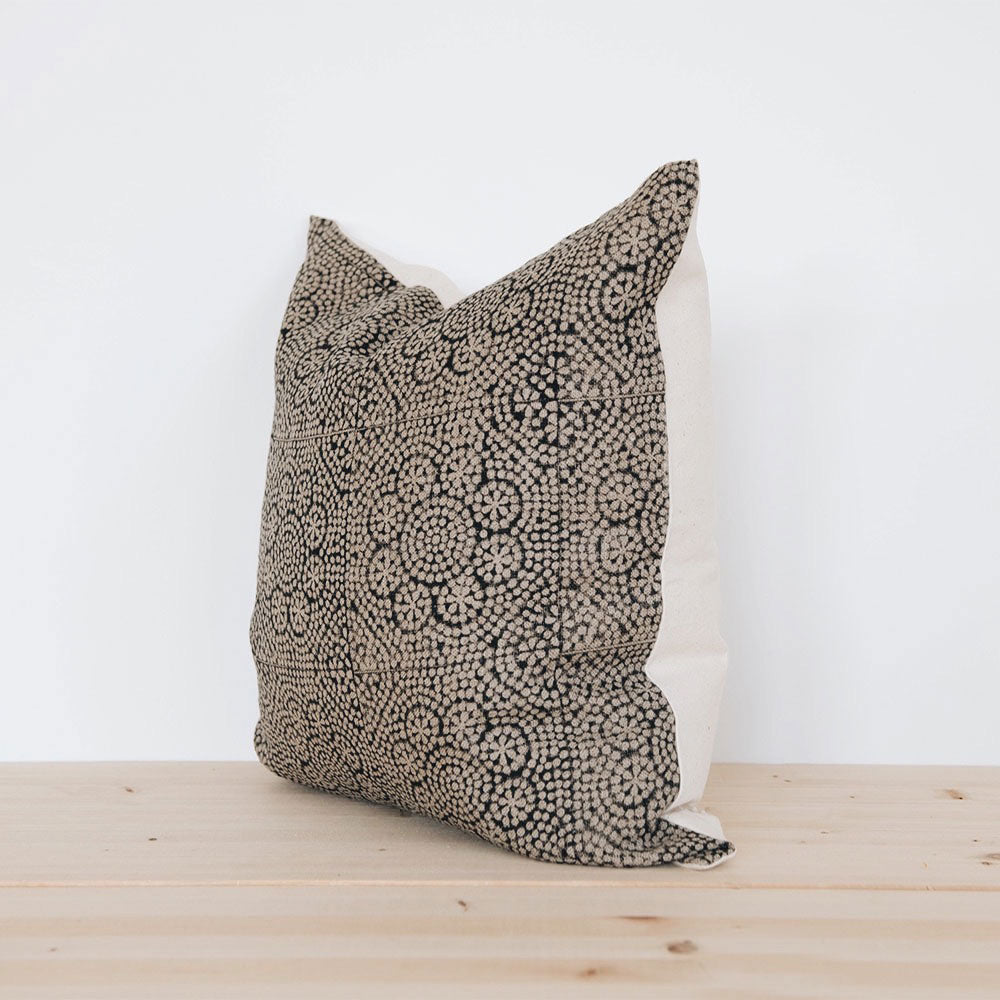 Linen Hand Block-Printed Pillow Cover No. 01211